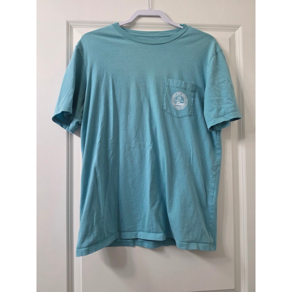 Vineyard Vines Mens Medium Blue Every Day Should Feel This Good Pocket T-Shirt